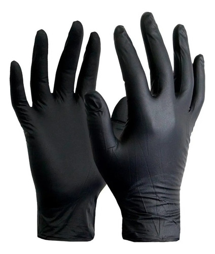 Guantes de nitrilo negro 100u